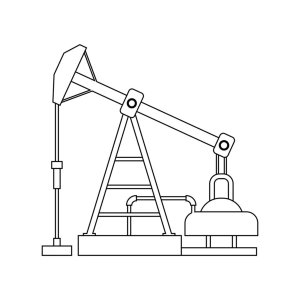 石油リグ 石油産業生産設備 ベクトルイラストロゴデザイン — ストックベクタ