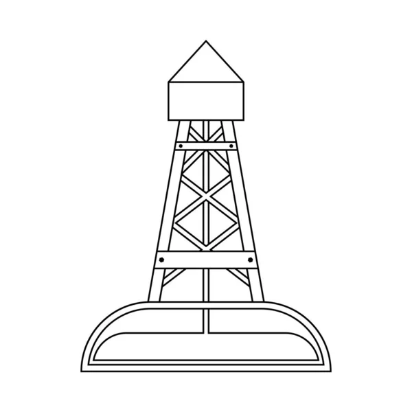 Impianti Perforazione Attrezzature Produzione Dell Industria Petrolifera Progettazione Del Logo — Vettoriale Stock
