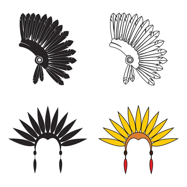 American Indian Tribal War Hat Icon Vector Illustration Design — Stock Vector