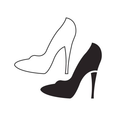 kadın ayakkabıları ikon vektör illüstrasyon şablonu tasarımı