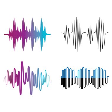 Ses Dalga simgesi vektör çizim şablonu tasarımı