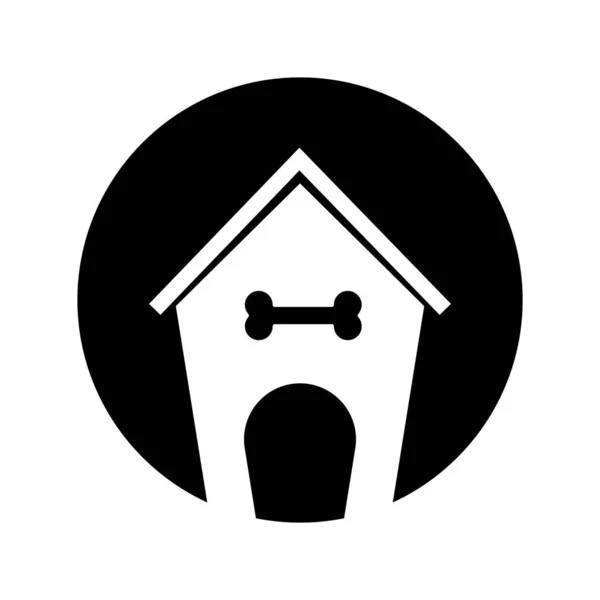Doghouse Chien Chenil Icône Vectoriel Illustration Symbole Conception — Image vectorielle