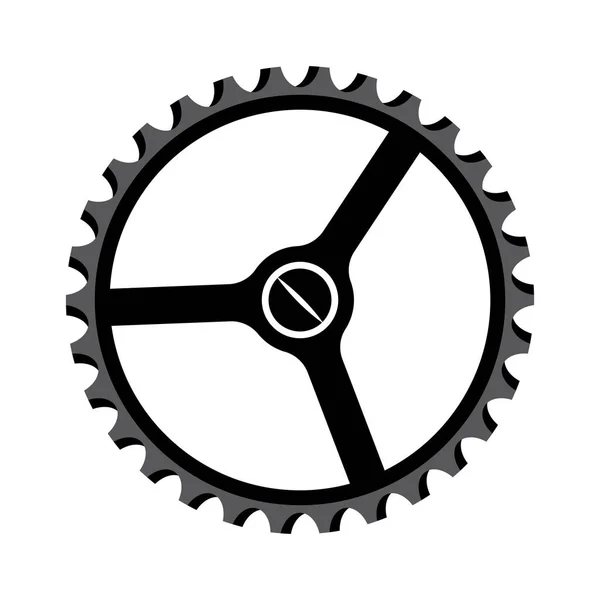 Vector Bicycle Cogwheel Sprocket Crankset Symbol — Stock Vector
