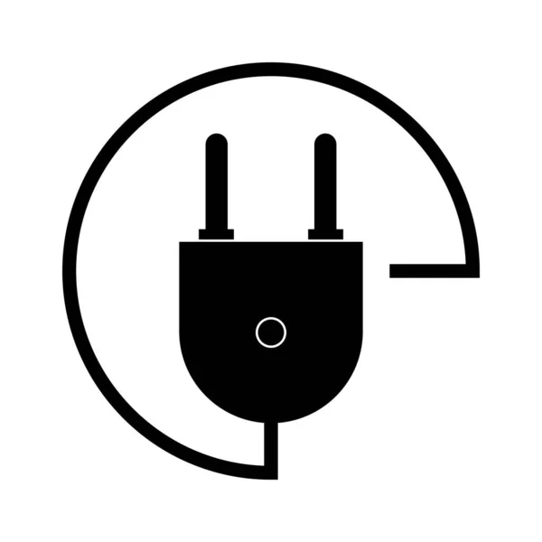 Іконка Електричної Вилки Векторна Ілюстрація Дизайн Логотипу — стоковий вектор