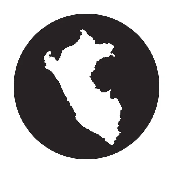Peru Mapa Ícone Vetor Ilustração Símbolo Design — Vetor de Stock