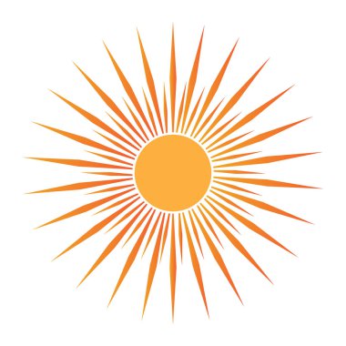 Güneş ikonu vektör illüstrasyon logo şablonu