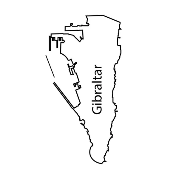 Gibraltar Mapa Ícone Vetor Ilustração Símbolo Design —  Vetores de Stock