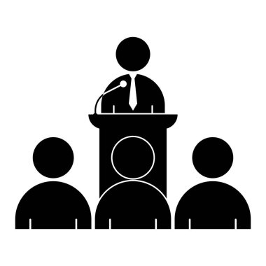 Oration Simgesi, Sunum vektörü illüstrasyon sembolü tasarımı