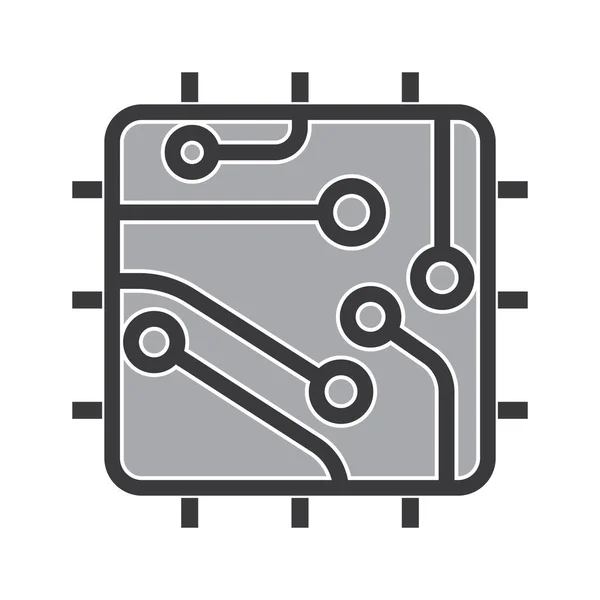 Chip Processore Vettoriale Icona Illustrazione Design — Vettoriale Stock