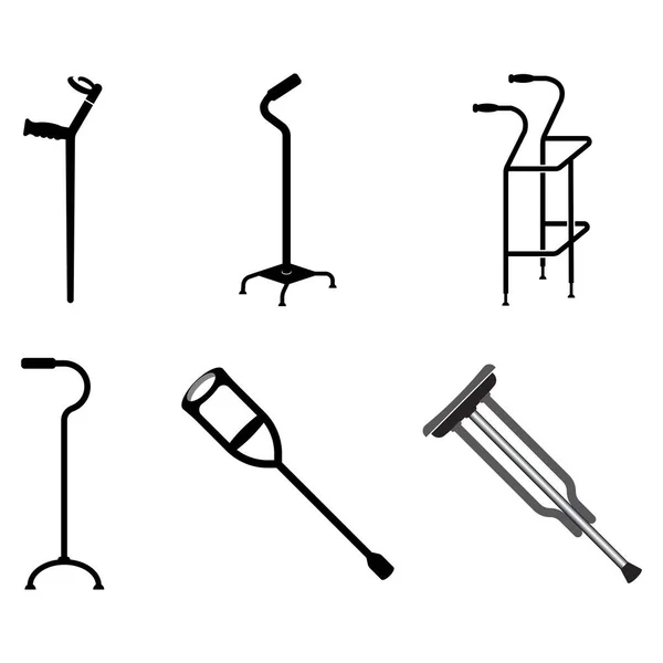 Gambar Ikon Vektor Crutch Desain Simbol - Stok Vektor
