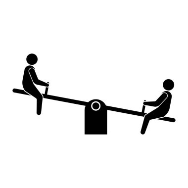 Tahterevalli simgesi vektör illüstrasyon sembolü tasarımı