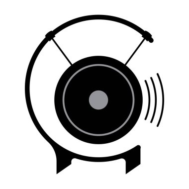 Gong simgesi veya Endonezya geleneksel müzik aleti, vektör illüstrasyon sembolü tasarımı