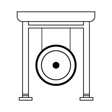 Gong simgesi veya Endonezya geleneksel müzik aleti, vektör illüstrasyon sembolü tasarımı