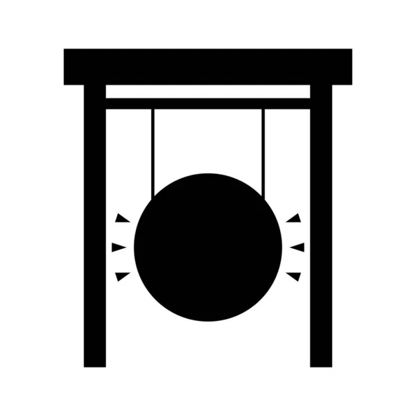 Ikon Gong Vagy Indonéz Hagyományos Hangszer Vektor Illusztráció Szimbólum Design — Stock Vector