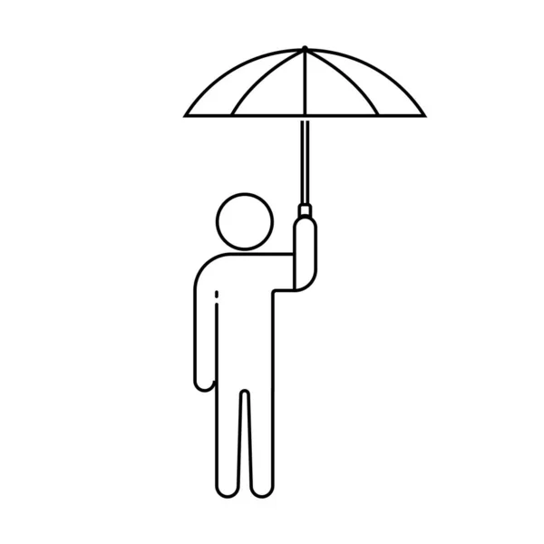 Icono Una Persona Que Usa Diseño Símbolo Ilustración Vector Paraguas — Vector de stock