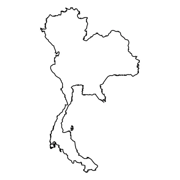 Thailand Map Logo Vektor Gambar Simbol Desain - Stok Vektor