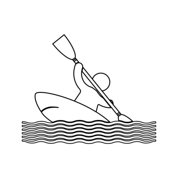 Kayak Deporte Icono Vector Ilustración Símbolo Diseño — Vector de stock