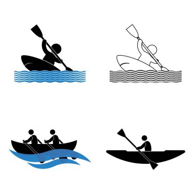 Kano sporu ikonu vektör illüstrasyon sembolü tasarımı