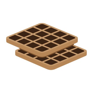 Waffle simgesi vektör illüstrasyon tasarım şablonu
