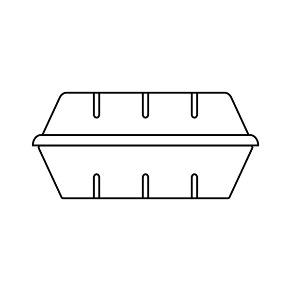Styrofoam Μεσημεριανό Κουτί Εικονίδιο Διάνυσμα Εικονογράφηση Σχεδιασμό — Διανυσματικό Αρχείο