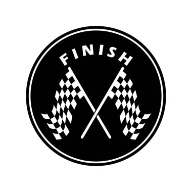 Yarış bayrağı ikonu vektör çizim şablonu tasarımı