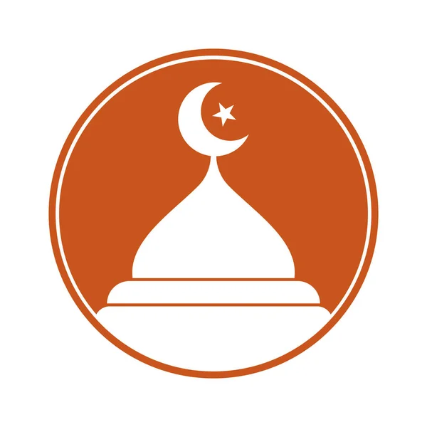 Desain Templat Ikon Vektor Masjid - Stok Vektor