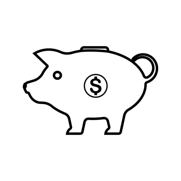 Piggy Bank Icon Vector Illustratie Symbool Ontwerp — Stockvector