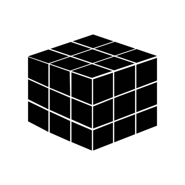 Rubik Kostka Logiczna Ikona Wektor Ilustracja Symbol Projekt — Wektor stockowy