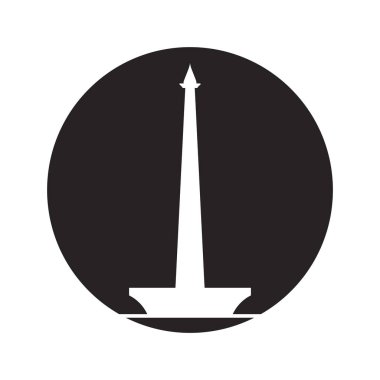 Monas anıtı simgesi, Endonezya 'daki tarihi yapı, Jakarta vektör çizimi tasarımı.