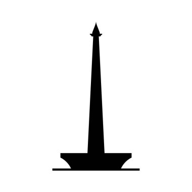 Monas anıtı simgesi, Endonezya 'daki tarihi yapı, Jakarta vektör çizimi tasarımı.