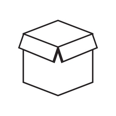 Karton kutu modeli beyaz arka planda izole edildi. Nakliye kutusu düzeni, vektör illüstrasyon tasarımı