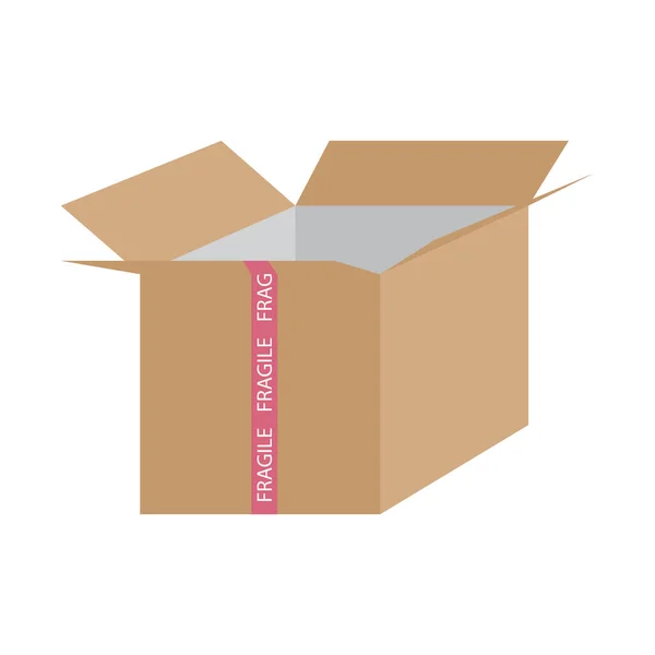 Caja Cartón Maqueta Aislada Sobre Fondo Blanco Diseño Caja Envío — Archivo Imágenes Vectoriales