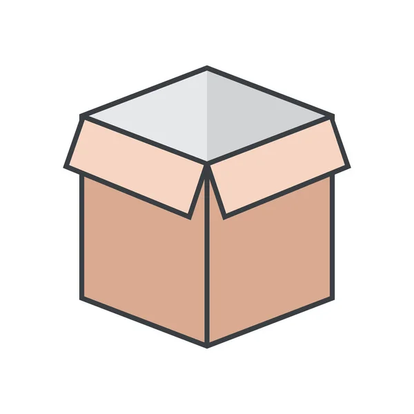 白い背景に隔離された段ボール箱のモックアップ 配送ボックスのレイアウト ベクトルイラストデザイン — ストックベクタ