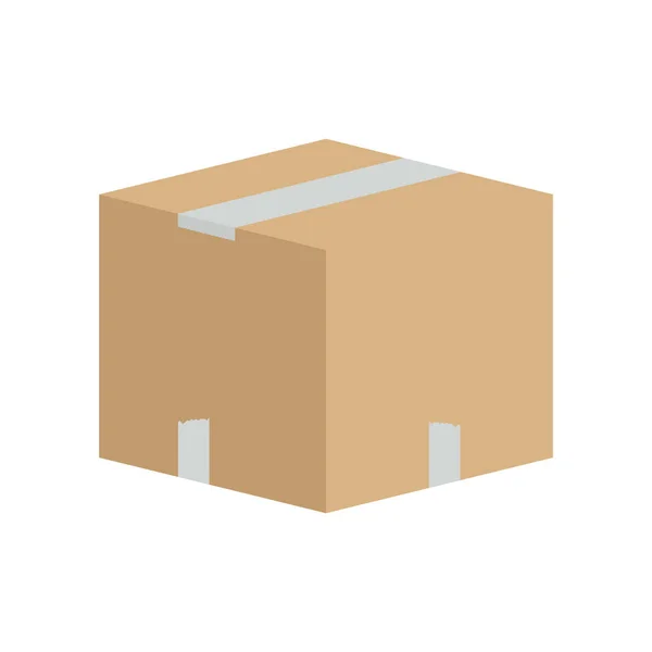 Modèle Boîte Carton Isolé Sur Fond Blanc Présentation Boîte Expédition — Image vectorielle