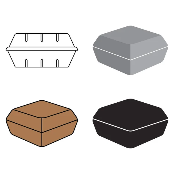 Styrofoam Lunch Box Icoon Vector Illustratie Ontwerp — Stockvector