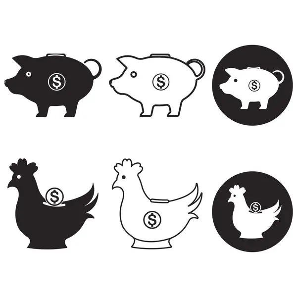 Piggy Bank Ikon Vektor Illustration Symbol Design — Stock vektor