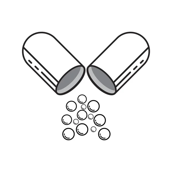 Illustration Vectorielle Icône Pilule Médicale Logo Design — Image vectorielle