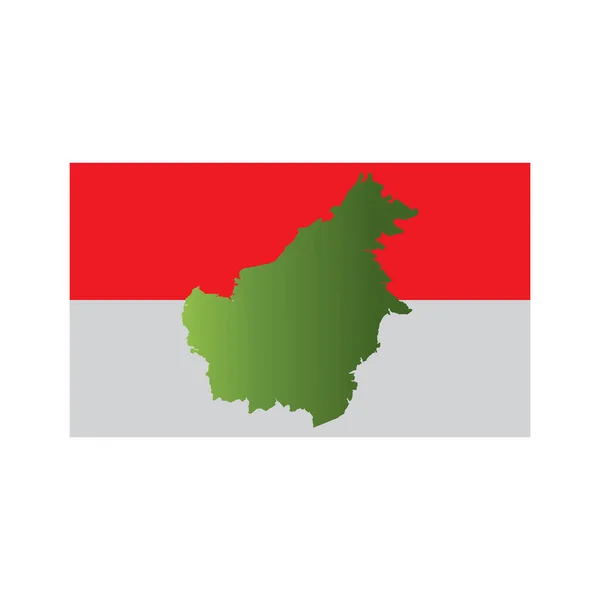 Indonesische Kalimantan Kaart Icoon Vector Illustratie Symbool Ontwerp — Stockvector