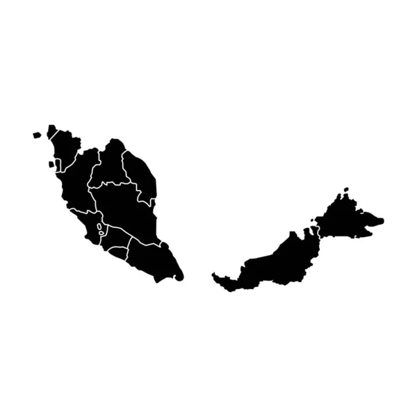 Malaysia Map Icon Vector Illustration Σύμβολο Identn Eps — Διανυσματικό Αρχείο