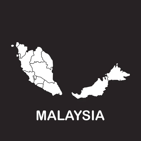 Malasia Mapa Icono Vector Ilustración Símbolo Designtn Eps — Vector de stock