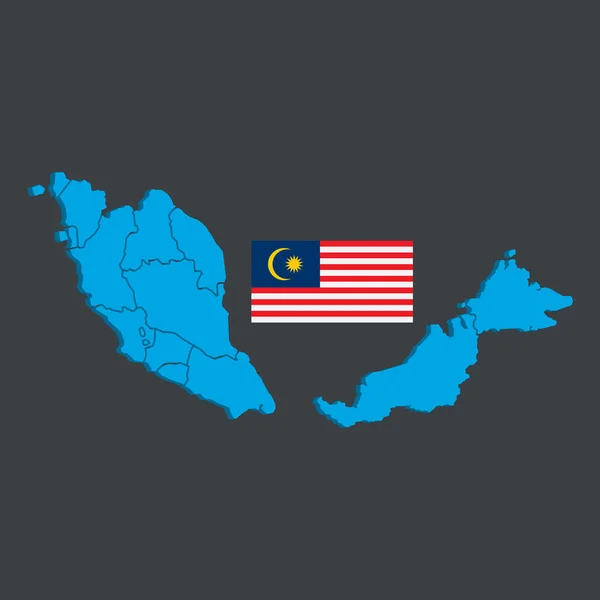 Malasia Mapa Icono Vector Ilustración Símbolo Designtn Eps — Vector de stock