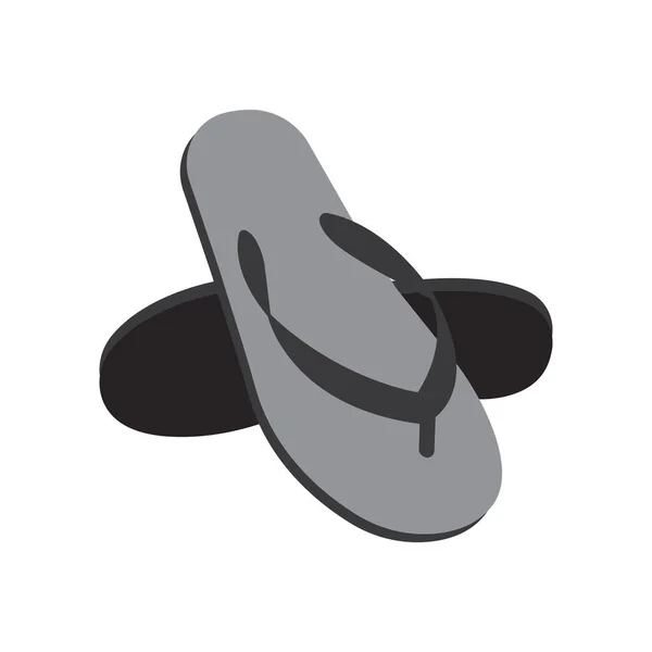 Flip Flops Icône Vectoriel Illustration Symbole Conception — Image vectorielle