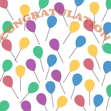Uçan balon arkaplan vektör çizim şablonu tasarımı