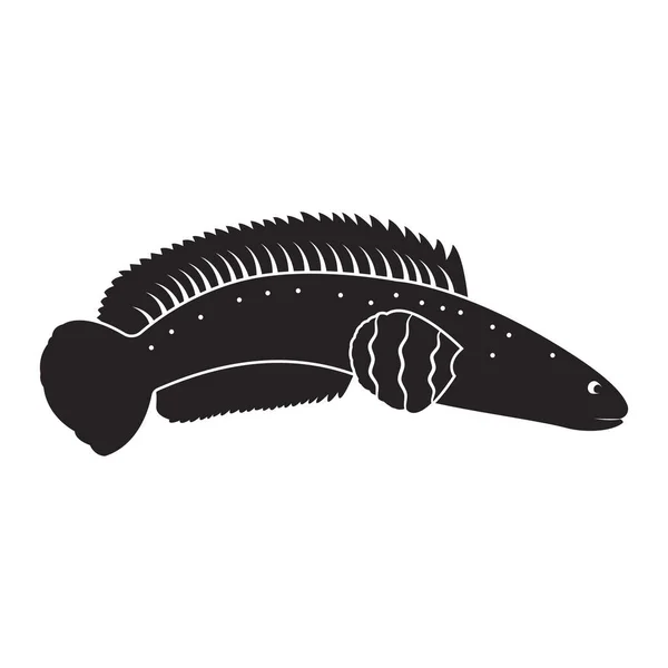 Snakehead Fish Icono Vector Ilustración Símbolo Diseño — Archivo Imágenes Vectoriales