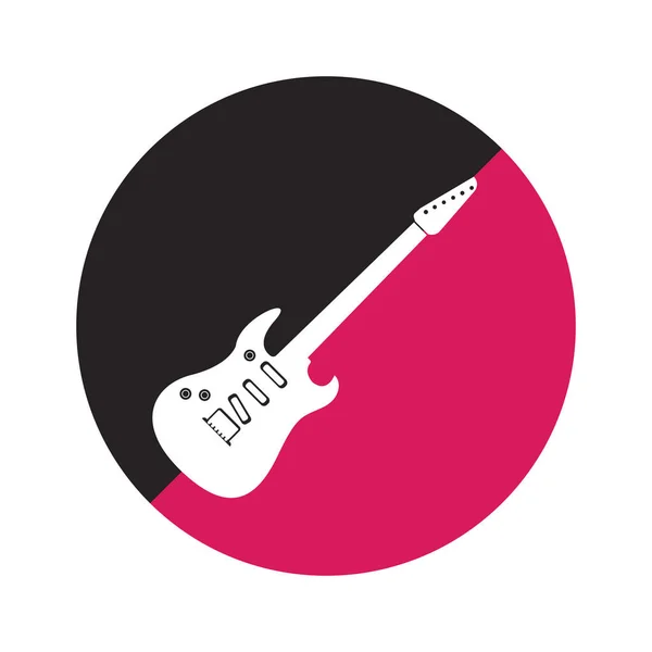エレクトリックギターアイコンベクトルイラストテンプレートデザイン — ストックベクタ