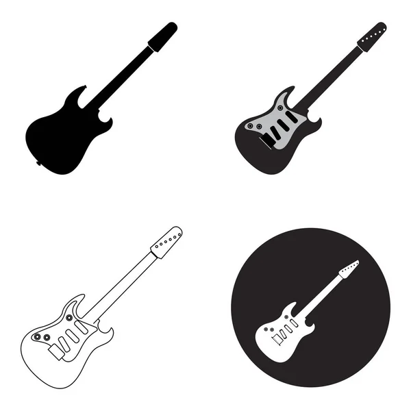 Elektro Gitar Simgesi Vektör Illüstrasyon Şablonu Tasarımı — Stok Vektör