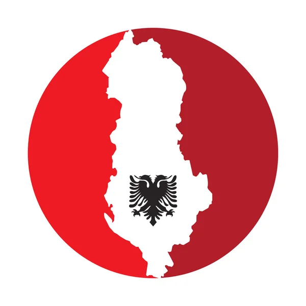 Albania Mapa Wektor Ikona Ilustracja Symbol Projekt — Wektor stockowy