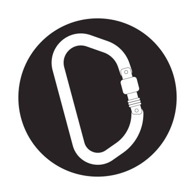 Dağ ekipmanları Karabina simgesi vektör illüstrasyon sembolü tasarımı