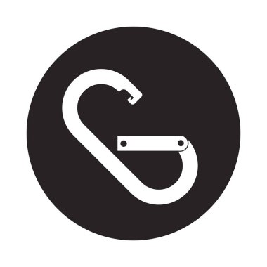 Dağ ekipmanları Karabina simgesi vektör illüstrasyon sembolü tasarımı