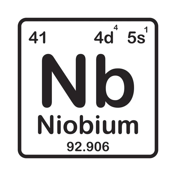 Στοιχείο Niobium Εικονίδιο Διάνυσμα Εικονογράφηση Σύμβολο Σχεδιασμός — Διανυσματικό Αρχείο